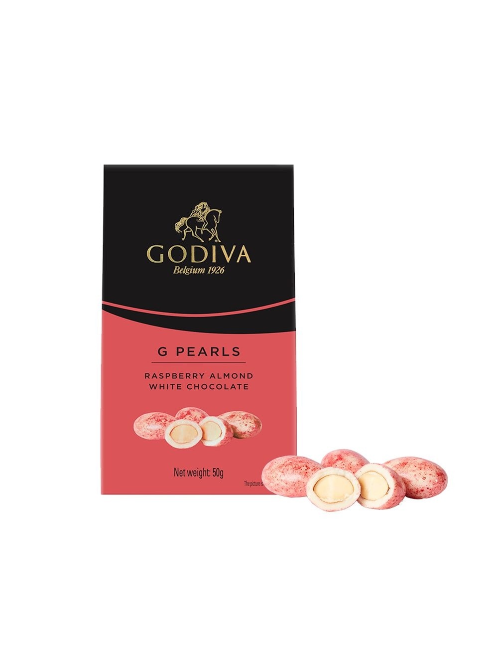 Godiva Raspberry G Pearls raspberry almond white chocolate
